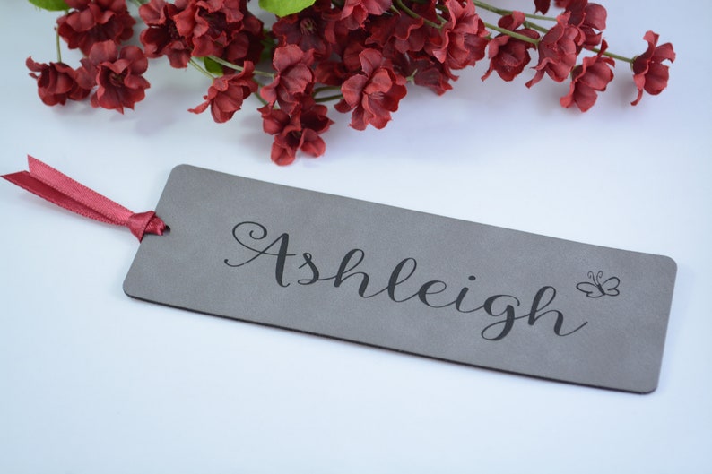 Bookmark, Leatherette Bookmark, Personalized Bookmark, Vegan Leather, Gift for Book Lovers, Mother's Day, Father's Day, Librarian, Teacher image 1