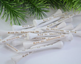20 extra long 3 1/4" White Tees, Personalized Golf Tees, Wedding Favors, Fathers Day, Groomsmen, Golf, Engraved Golf Tees, Golf Gift for Him