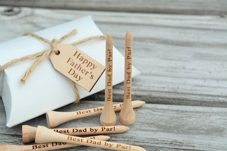 READY to SHIP 20 Personalized Golf Tees, Fathers Day, Gift for Dad, Golf Tees for Dad, Engraved Golf Tees, Happy Father's Day, 2 3/4 Tees zdjęcie 4