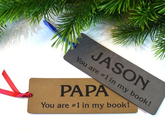 Personalized Bookmark, Leatherette Bookmark, You are #1 in my book!, Christmas Gift, Birthday Gift, Graduation Gift, Bookmark