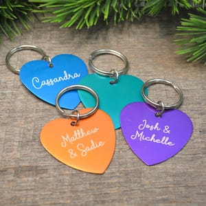 Personalized Heart Key Ring, Heart Keychain