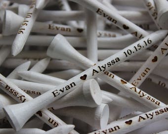 150 White Personalized Golf Tees, Engraved Golf Tees, Wedding Favors, Groomsman Gifts, Gifts for Groomsmen, Wedding Gifts, Golf Tees