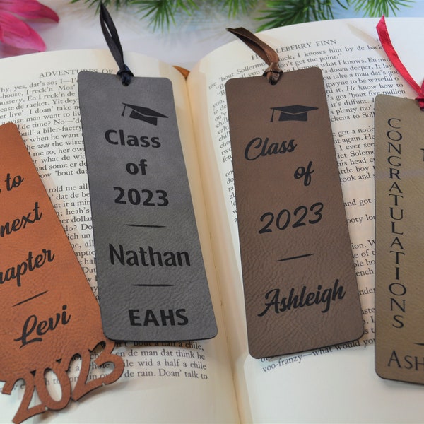 Graduate Bookmark, Gift for Graduate, Graduation Gift, Leatherette Bookmark, Bookmark, Personalized Bookmark, Vegan Leather, Graduate