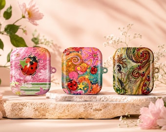 Ladybug AirPods Case, Cute Ladybug AirPods Pro Case, Colorful Bug AirPods Cover, AirPods 4 3 2 1 Case, Whimsical Gift for Nature Lovers