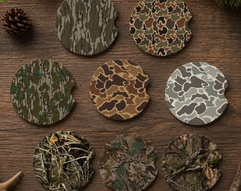 Duck Camo Car Coaster, Neoprene Cup Holder Coasters,Camo Car Accessories,Hunting Car Coasters,Absorbent Auto Cup Holder Insert, Gift for Him