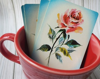 Vintage Red Rose Playing Cards