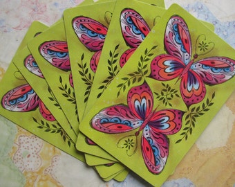 Vintage Butterfly Playing Cards-Set of 6