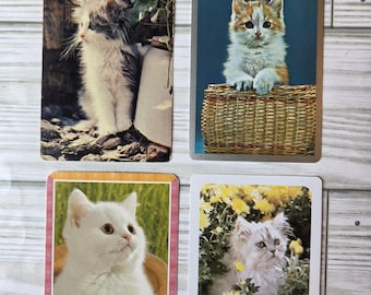 Set of 4 Vintage Cat Playing Cards