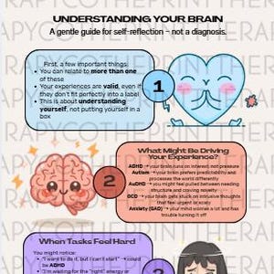 Terapipaket: ADHD/Autism/OCD/Ångestterapeut Differentialdiagnos fusklapp + Klientpsykoedukation