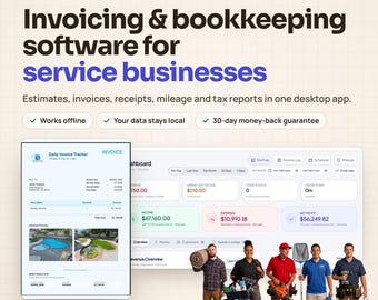 Invoice & Bookkeeping Software, Receipt Scanner, Estimates, Mileage, Tax Reports, Small Business App for Windows Mac Linux, No Subscription