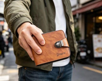 New Men's Short Business Zipper Wallet, Large Capacity with Multiple Card Slots, Perfect Gift for Boyfriend & Dad