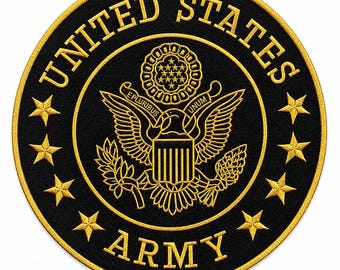 United States Army Patch 10 Inch Large Embroidered Military Tribute Back Patch Iron On Sew On Patch  for Vest, Jacket & Biker Backpiece