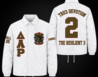 Delta Alpha Rho Custom Line Jacket, Personalized Coaches Jacket, Embroidered Windbreaker, line Name or Number Sorority Jacket, Made to Order