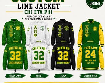 Chi Eta Phi Custom Line Crossing Jacket, option to personalize in Print or Stitch Embroidery Line Jacket Chi Eta Phi Crossing Jacket