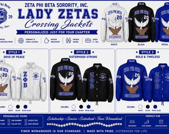 Zeta Phi Beta Finer Woman Crossing Jacket,1920 Personalized Sorority Sublimation Jacket | Custom Line Jacket with Line Name & Crossing Year