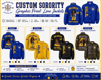 Sigma Gamma Rho Crossing Jacket Personalized Sigma Sublimation Graphic Jacket Custom Line Jacket with Line Name Number & Crossing Year sgrho