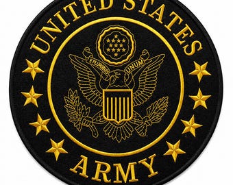 United States Army Patch 10 Inch Large Embroidered Military Tribute Back Patch Iron On Sew On Patch  for Vest, Jacket Backpiece for Veterans