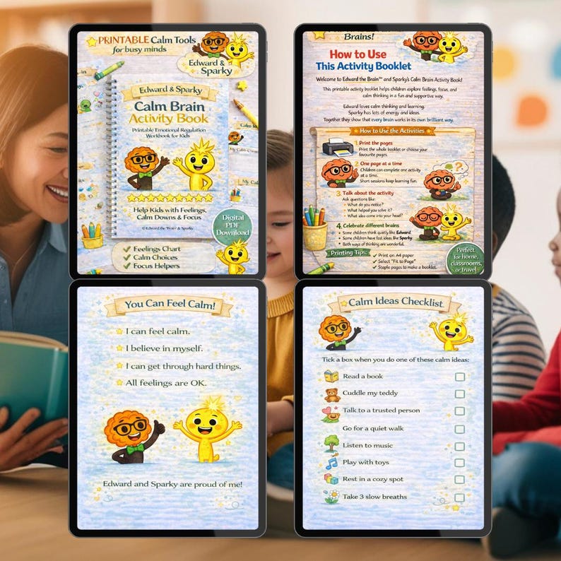 Kids Calm Brain Activity Book | Emotional Regulation Workbook (digital ...
