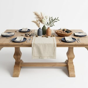 Amish Made Jessica Double Pedestal Dining Table, Brown Maple, D22N11322 Granola - Quick Ship