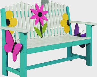 Iconic 4' Artscapes Poly Picket Bench Seating with Artistic Outdoor Decor