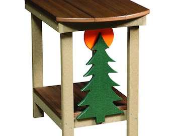 Artscapes Poly Lumber End Table with Cozy Cabin Moon Design