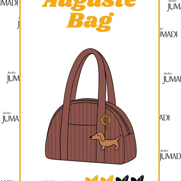 Auguste Bag Sewing Pattern, Structured Handbag Tutorial, PDF Instant Download