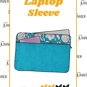 Patron de couture pour housse d'ordinateur portable, étui rembourré, housse zippée, téléchargement PDF instantané