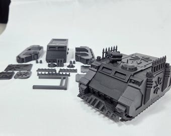 GrimDark APC 3D Printed | Tabletop Wargaming Transport Vehicle | Sci-Fi FDM