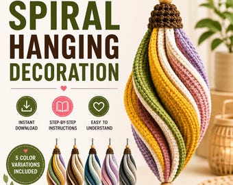 Crochet Spiral Hanging Decoration Pattern | Boho Wind Spinner (PDF Download)