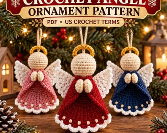 Crochet Angel Ornament Pattern, Christmas Angel Crochet Pattern PDF, Hanging Tree Decoration
