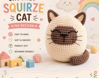 Patrón PDF para tope de puerta de gato a crochet