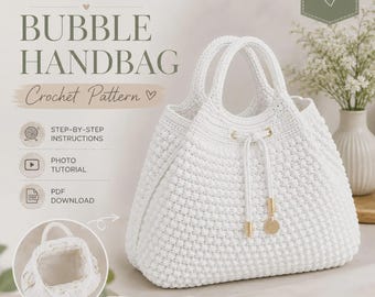 Patrón de bolso de burbujas de ganchillo en PDF