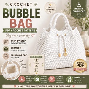 Crochet Bubble Bag Pattern PDF