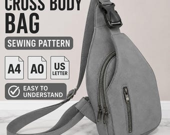 Patrón de costura para bolso cruzado en PDF