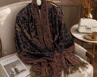 Elegant Paisley Pashmina-sjal: Mjukt, varmt vintertillbehör