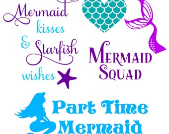 Mermaid Bundle/mermaid squad/mermaid kisses SVG