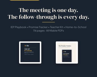 IEP Advocacy Follow-Through Bundle | IEP Playbook, Promise Tracker, Teacher Kit + Home-to-School | Printable PDF