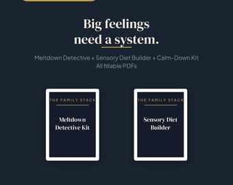 Kids Regulation Bundle: Meltdown Detective, Sensory Diet, Calm-Down Kit (PDF)