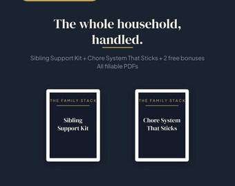 Family Systems Bundle | Sibling Support + Chore System + 2 Free Bonuses | Printable PDF