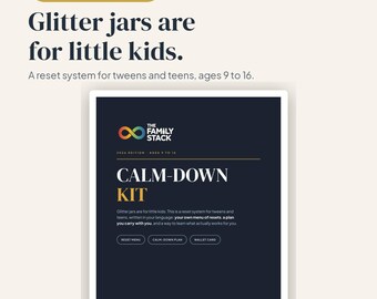 Teen Calm-Down Kit | 20 Coping Strategies, Reset Plan Card (PDF Download)
