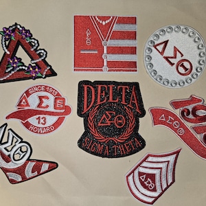 Sorority Inspired Small Red DIY Iron-on Patches