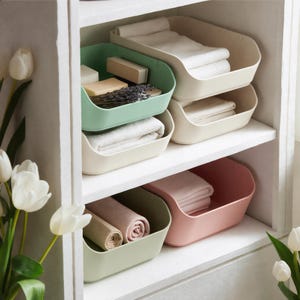 Stackable Modular Storage Bins, Pastel Desk Organiser, Craft Supply Holder