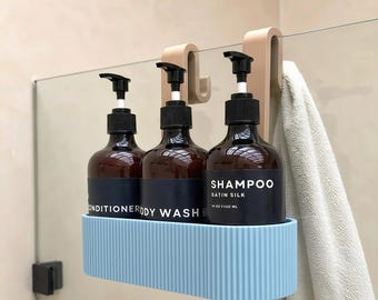 Panier de douche suspendu avec crochet pour serviette | Panier de rangement de salle de bain sans perçage