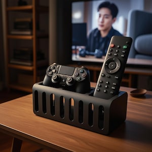 Remote & Game Controller Holder | Gaming Caddy Organiser for Coffee Table | Controller Storage Stand