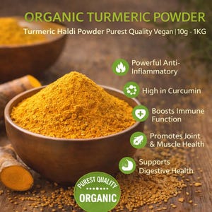 Cúrcuma em pó orgânica, da mais alta qualidade, vegana | 10g - 1kg