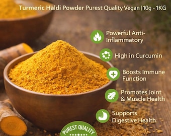 BIO Kurkumapoeder Kurkuma Haldipoeder Puurste kwaliteit Veganistisch | 10 g - 1 kg
