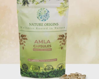 Amla Capsules – Natural Immune Booster & Skin Rejuvenation | 1200mg per Serving | 120 Capsules