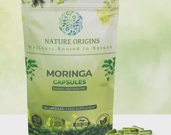 Moringa Capsules – 1500mg, 120 Count (Food Supplement)