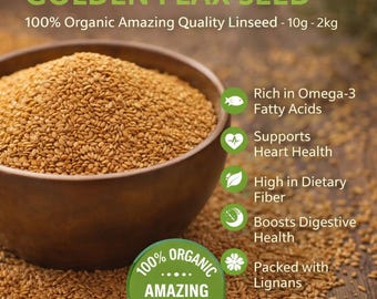 Nature Origins Organic Golden Flax Seed – Rich Omega-3, Fiber (10g-2kg)