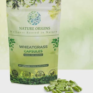 Wheatgrass - 120 Capsules 1500mg Per Serving - Immune Sytem - Gut Health